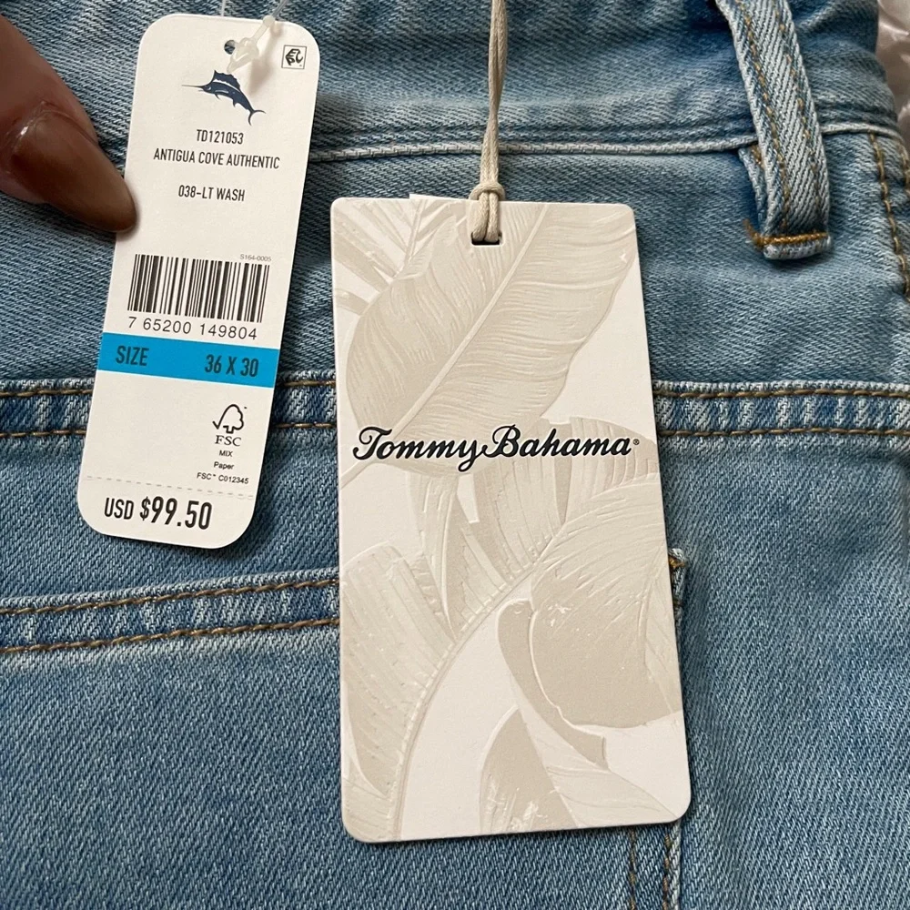Tommy Bahama Blue Antigua Cove Jeans 34 x 30 36 x 30 TD121053 Light Wash Stretch - Picture 15 of 15